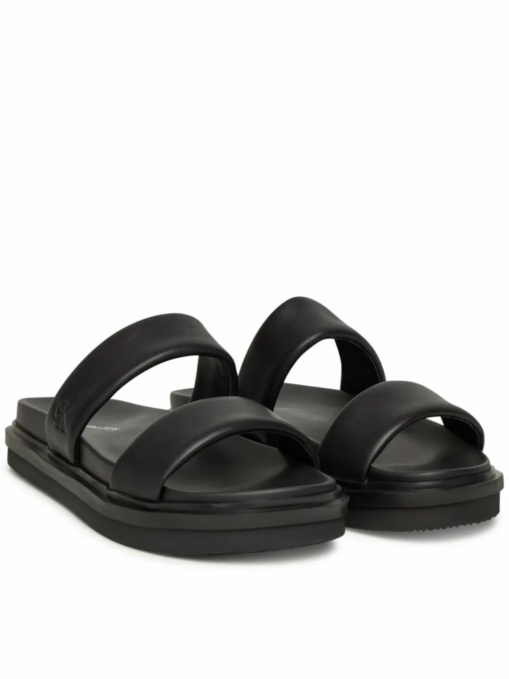 Ciabatte Flat Molded Doublebar Sandal Lth YM0YM01226 Nero