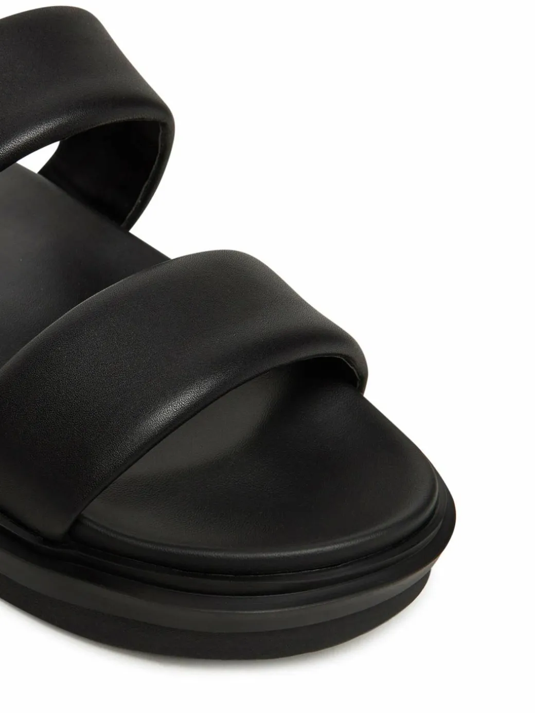 Ciabatte Flat Molded Doublebar Sandal Lth YM0YM01226 Nero