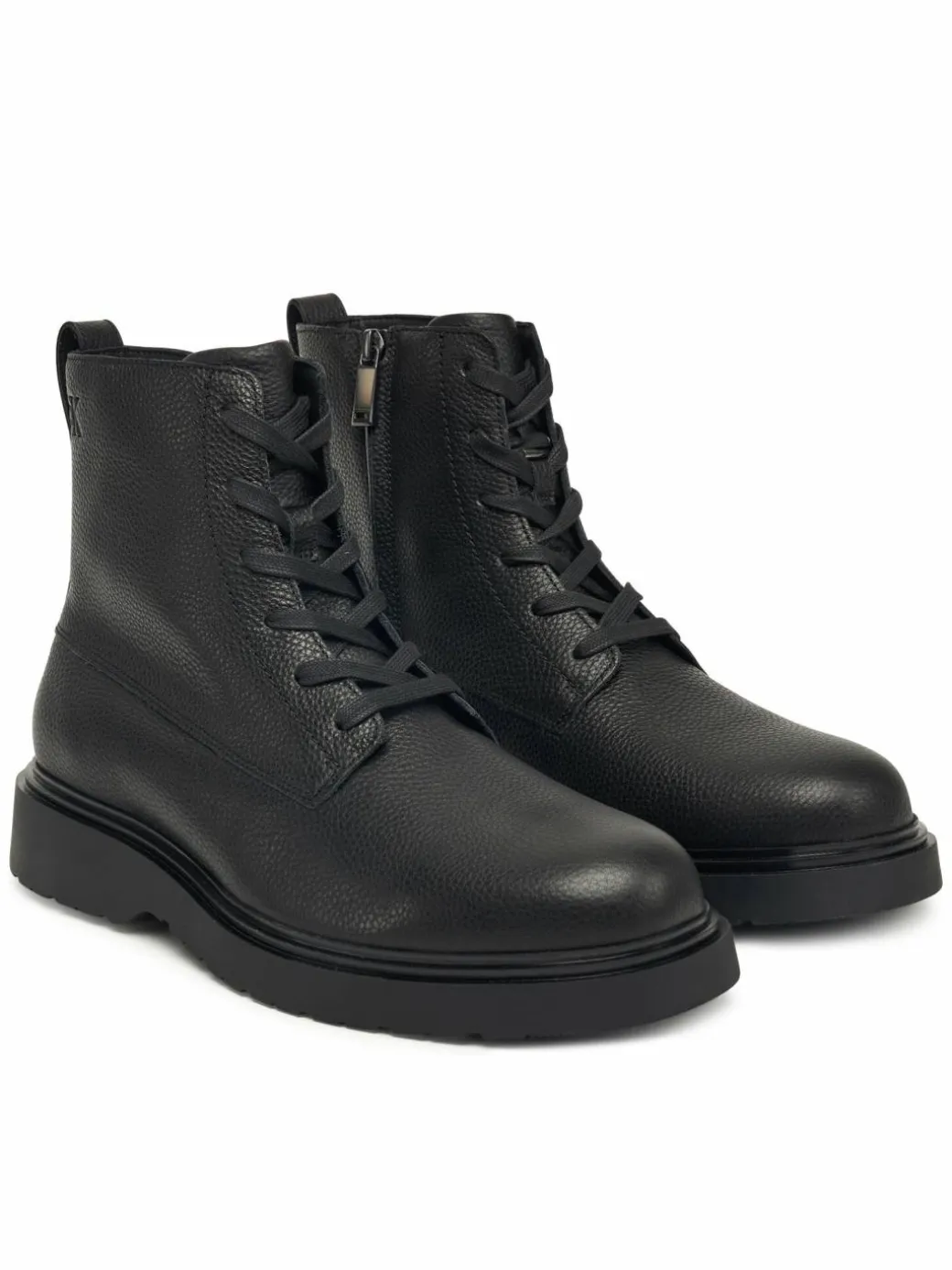 Polacchine Combat Ess Lace Up Zip Boot Lth YM0YM01373 Nero