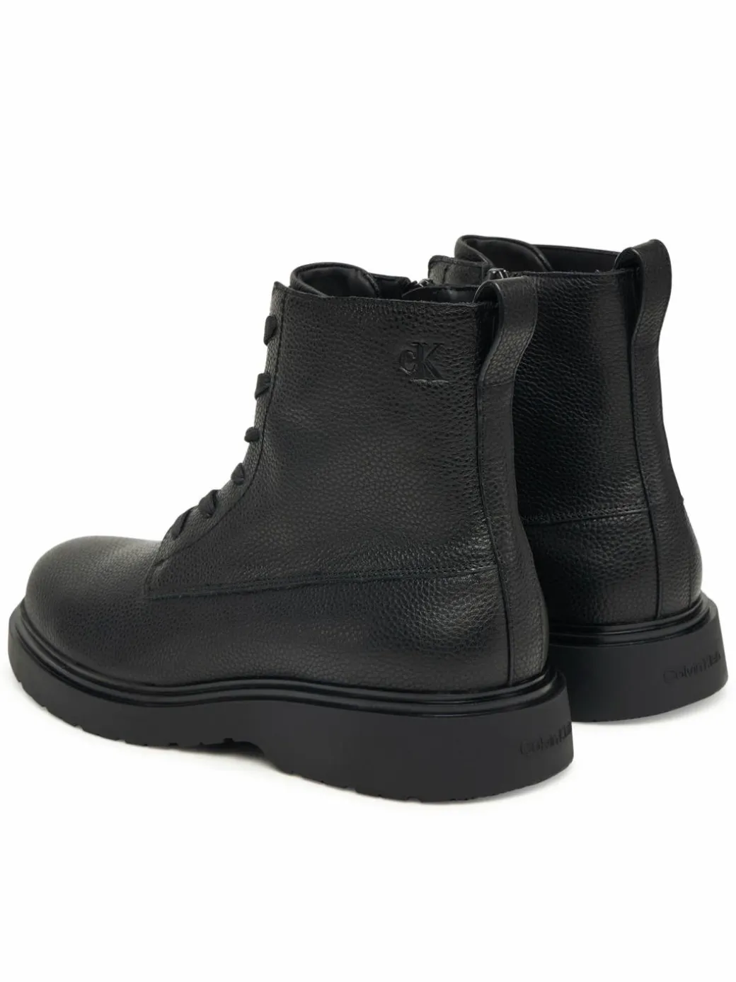 Polacchine Combat Ess Lace Up Zip Boot Lth YM0YM01373 Nero