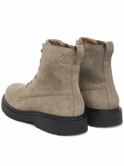 Polacchine Combat Ess Lace Up Zip Boot Su YM0YM01371 Grigio