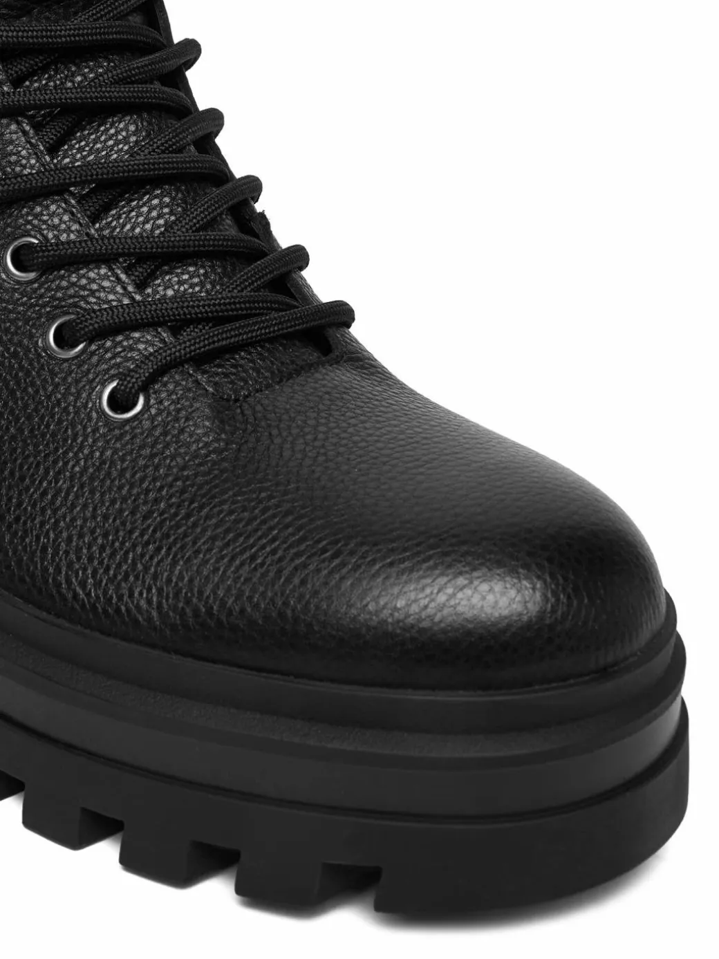 Polacchine Lugged Hiking Lace Up Lth YM0YM01336 Nero