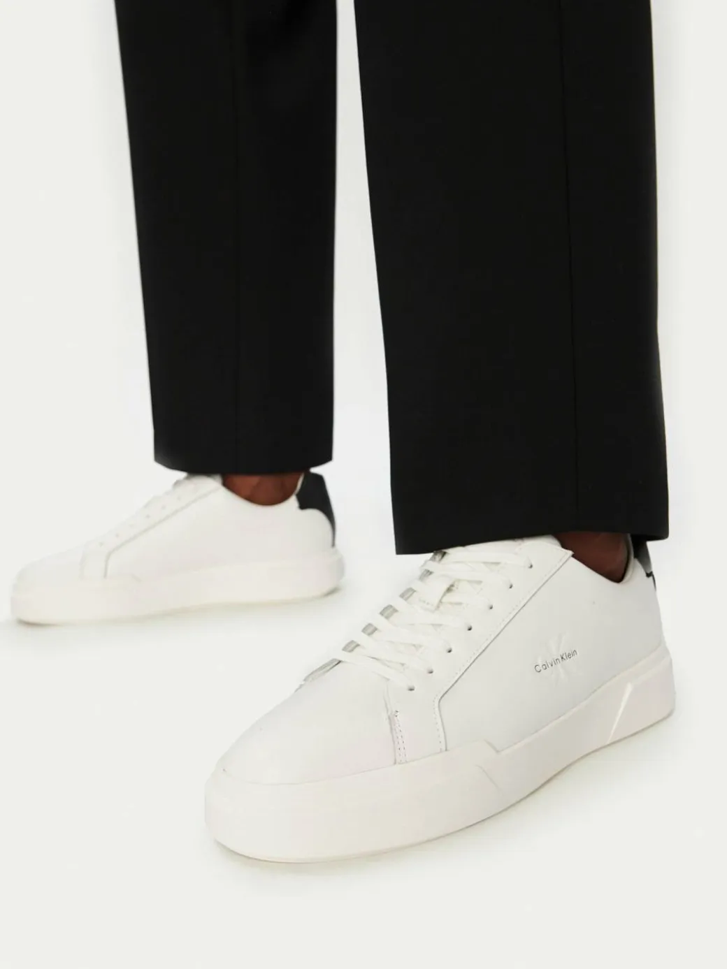 Sneakers Chunky Cupsole Laceup Lth YM0YM01344 Bianco