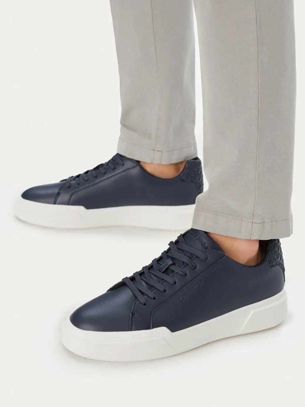 Sneakers Chunky Cupsole Laceup Lth Bt Aop HM0HM02070 Blu scuro