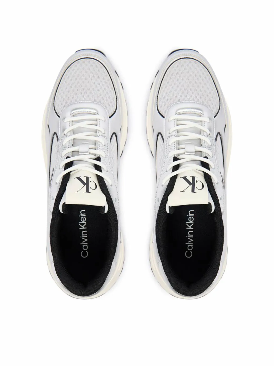 Sneakers Hike Runner Laceup Mesh Mix Met YM0YM01402 Argento
