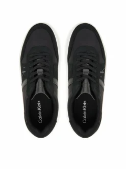 Sneakers Mixed Texture Lace Up Cupsole Trainers YM0YM01395 Nero