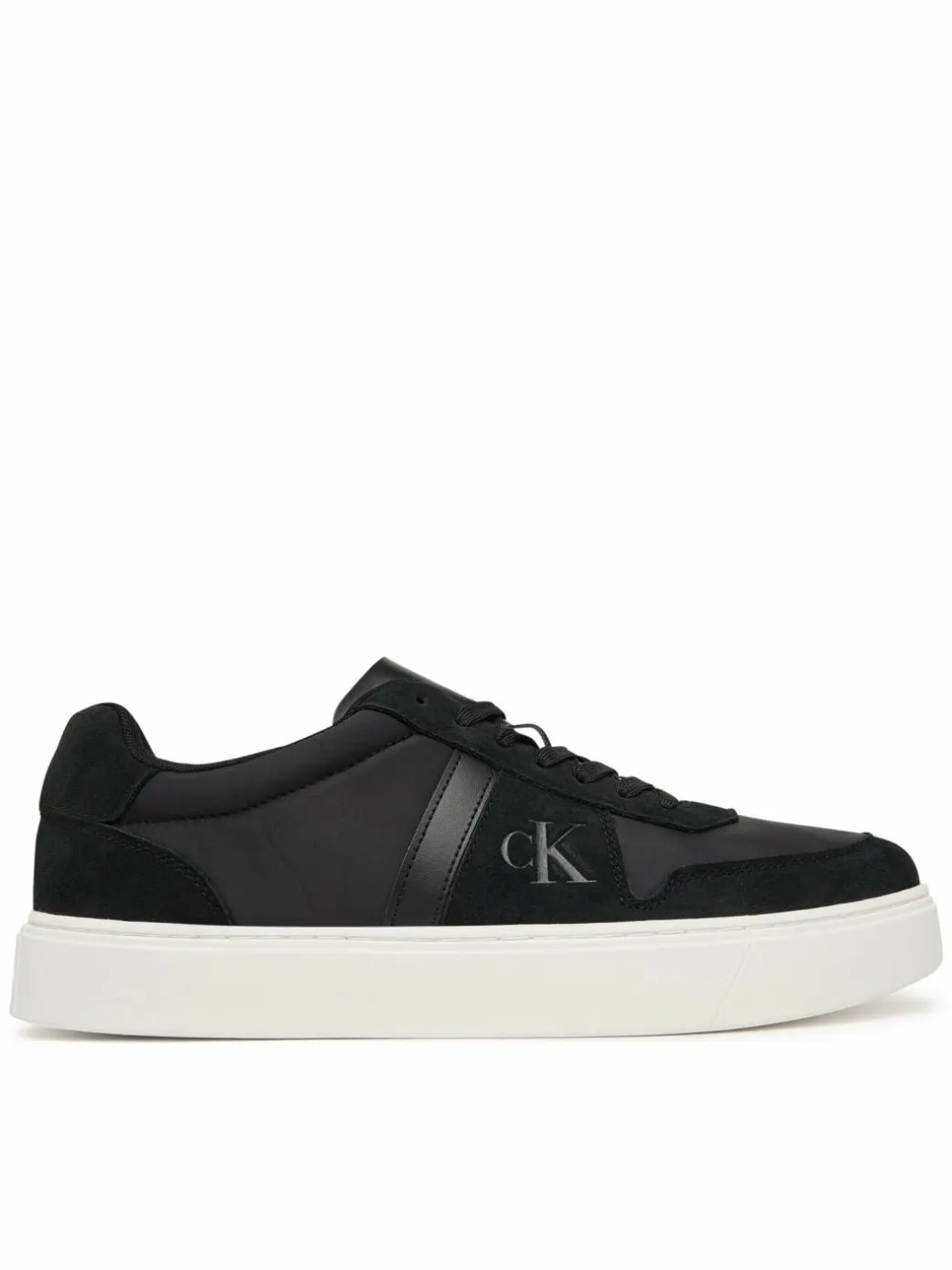 Sneakers Mixed Texture Lace Up Cupsole Trainers YM0YM01395 Nero
