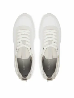 Sneakers Retro Runner Sock Laceup Mix YM0YM01414 Bianco